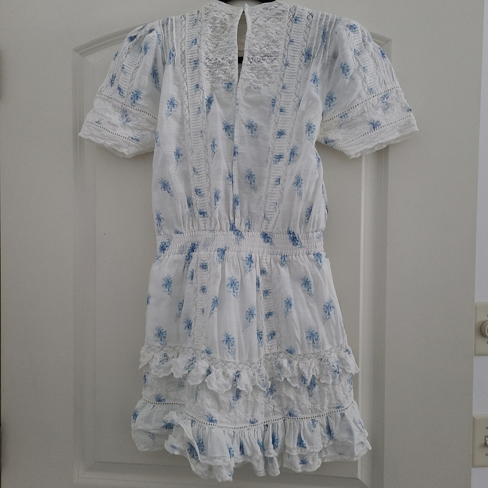 LOVE SHACK FANCY White Blue Leighton Dress - Picture 4 of 6